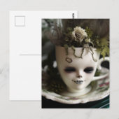 Griezelig theekopje Planten Briefkaart (Voorkant / Achterkant)