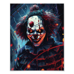 Griezelig  Time Clown Foto Afdruk