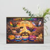 🎃Griezelig & Trots Behekst Met Trots  Kaart (Staand voorkant)
