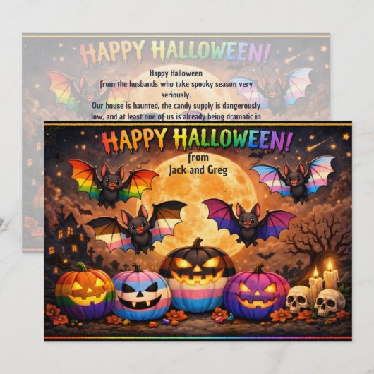 🎃Griezelig & Trots Behekst Met Trots  Kaart (Voorkant / Achterkant)