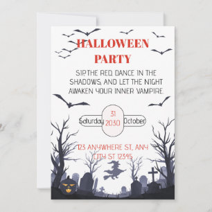 Griezelig Vampier Thema Halloween Feest Begraafpla Kaart