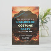 Griezelig veld van Jack-O' Lanterns Halloween Kaart (Staand voorkant)