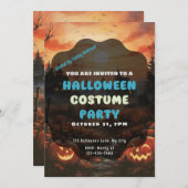 Griezelig veld van Jack-O' Lanterns Halloween Kaart (Voorkant / Achterkant)