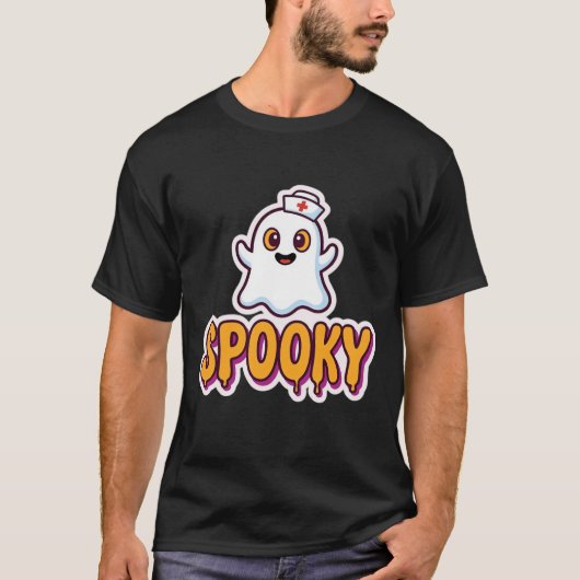 Griezelig Verpleegster Halloween Geest Design T-shirt (Voorkant)