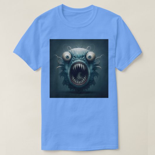 Griezelig vismonster t-shirt (Design voorkant)