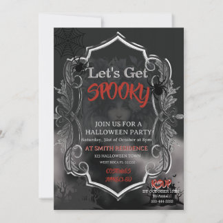 Griezelig Volwassenen Halloween Feest Vintage Kaart