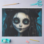 Griezelig Voodoo Doll Vrouw Decoupage Papier (Craft)