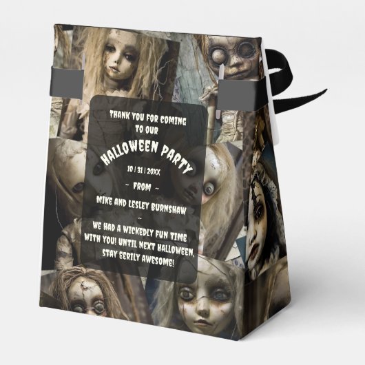 griezelig vriend spooky bezeten pop halloween bedankdoosjes (Achterkant)