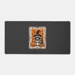 Griezelig Wasbeer Halloween Pompoen Design_1 Bureaumat