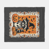 Griezelig Wasbeer Halloween Pompoen Design_1 Fleece Deken (Voorkant (Horizontaal))