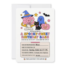 Griezelig zoete Halloween-verjaardagsuitnodiging