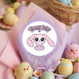 Griezelig zoete pastel goth konijn Pasen sticker