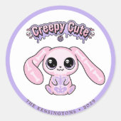 Griezelig zoete pastel goth konijn Pasen sticker (Voorkant)