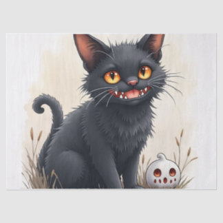 Griezelig zwart kattenweefselpapier tissuepapier