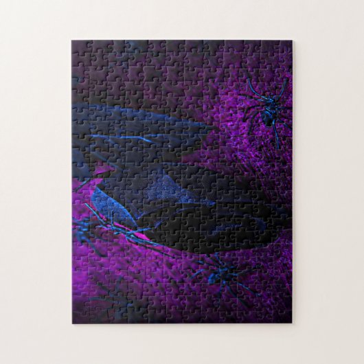 Griezelig zwart materiaal Roos, Zwarte Spinnen Legpuzzel (Verticaal)