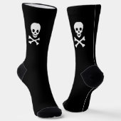 Griezelig zwart wit piraat skelet schedel Hallowee Sokken (Gebogen)