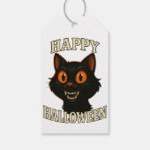 Griezelig Zwarte Kat Halloween Feest Cadeaulabel (Achterkant)