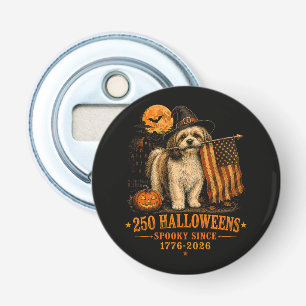 Griezelige 250 Halloweens Shih Tzu Patriottische 1 Button Flesopener