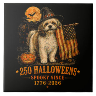 Griezelige 250 Halloweens Shih Tzu Patriottische 1 Tegeltje
