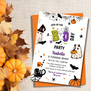 Griezelige 7e verjaardags Halloween-feest Griezelf Kaart