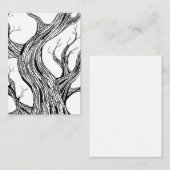 Griezelige abstracte boom pentekening kunst notitiekaartje (Voorkant / Achterkant)