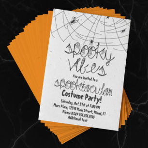 Griezelige Abstracte Spinnen Halloween Feest Kaart