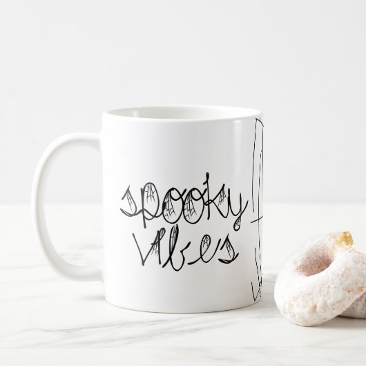 Griezelige Abstracte Spinnen    Koffiemok (Met donut)
