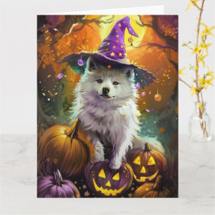 Griezelige Amerikaanse Eskimo Halloween Heks en Po Kaart