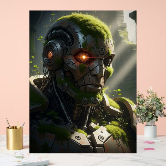 Griezelige Android overwoekerd Cyberpunk Art Acryl Bord (Huwelijk)