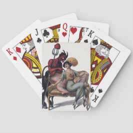 Griezelige antieke duivel pokerkaarten