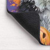 Griezelige Australian Shepherd Halloween Heksenpom Muismat (Hoek)