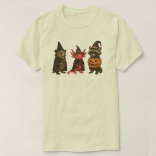 Griezelige Axolotl Wasbeer Opossum Halloween Cre T-shirt