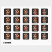 Griezelige Beagle Halloween Fun Skelet Vierkante Sticker (Vel)
