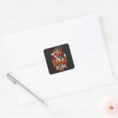 Griezelige Beagle Halloween Fun Skelet Vierkante Sticker (Envelop)