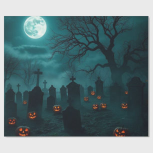 Griezelige Begraafplaats Halloween Cadeauverpakkin Cadeaupapier