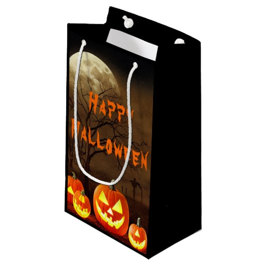 Griezelige begraafplaats Halloween-feest Klein Cadeauzakje (Voorkant Gekanteld)