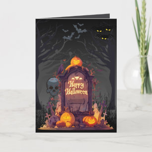 Griezelige begraafplaats Halloween wenskaart Kaart
