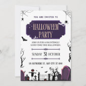 Griezelige Begraafplaats & Vleermuizen Halloween F Kaart (Voorkant)