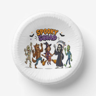 Griezelige bende Schattige Halloween-monsters Papieren Kommen