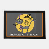 Griezelige Betoverende Kat Halloween Deurmat (Voorkant)