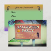 Griezelige Bewegwijzering Motel Uitnodiging (Voorkant / Achterkant)