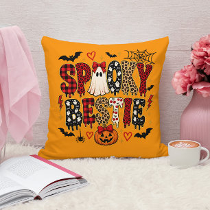 Griezelige BFF Halloween Luipaardprint Mix Kussen