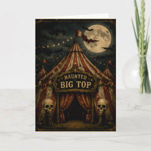 Griezelige Big Top Vintage Halloween Kermis Kaart