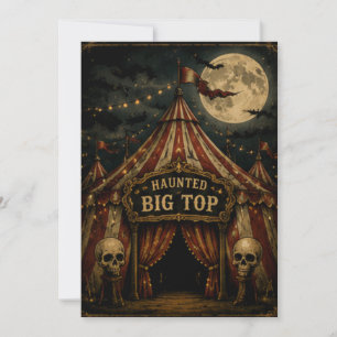 Griezelige Big Top Vintage Halloween Kermis Kaart