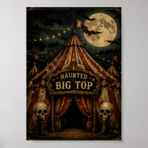Griezelige Big Top Vintage Halloween Kermis Poster