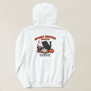 Griezelige Biscuit Bakkerij Zwarte Kat Halloween Hoodie