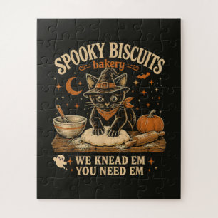 Griezelige Biscuit Bakkerij Zwarte Kat Halloween Legpuzzel