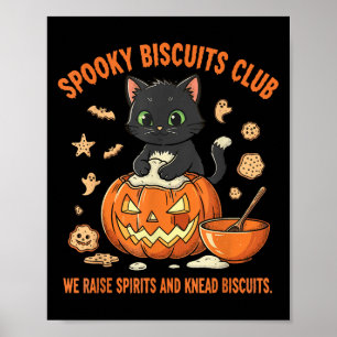 Griezelige Biscuit Club Kat Grappig Halloween Bakk Poster