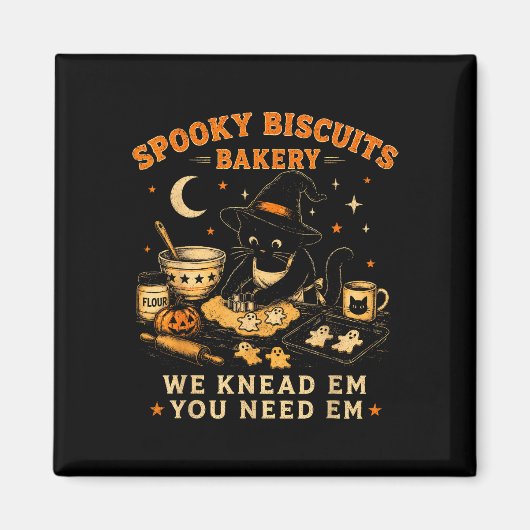 Griezelige biscuits bakkerij grappige zwarte kat h magneet (Voorkant)