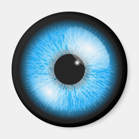 Griezelige blauwe realistische oogbal print magneet (Voorkant)